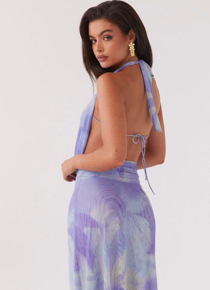 Elysia Mesh Maxi Dress - Purple Rain