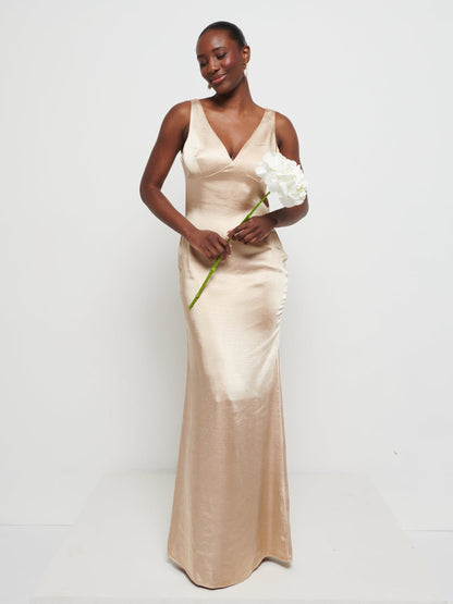 Piper Maxi Bridesmaid Dress - Matte Bronze