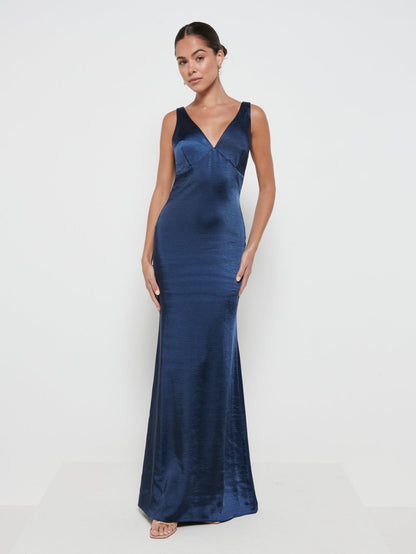 Piper Maxi Bridesmaid Dress - Matte Navy