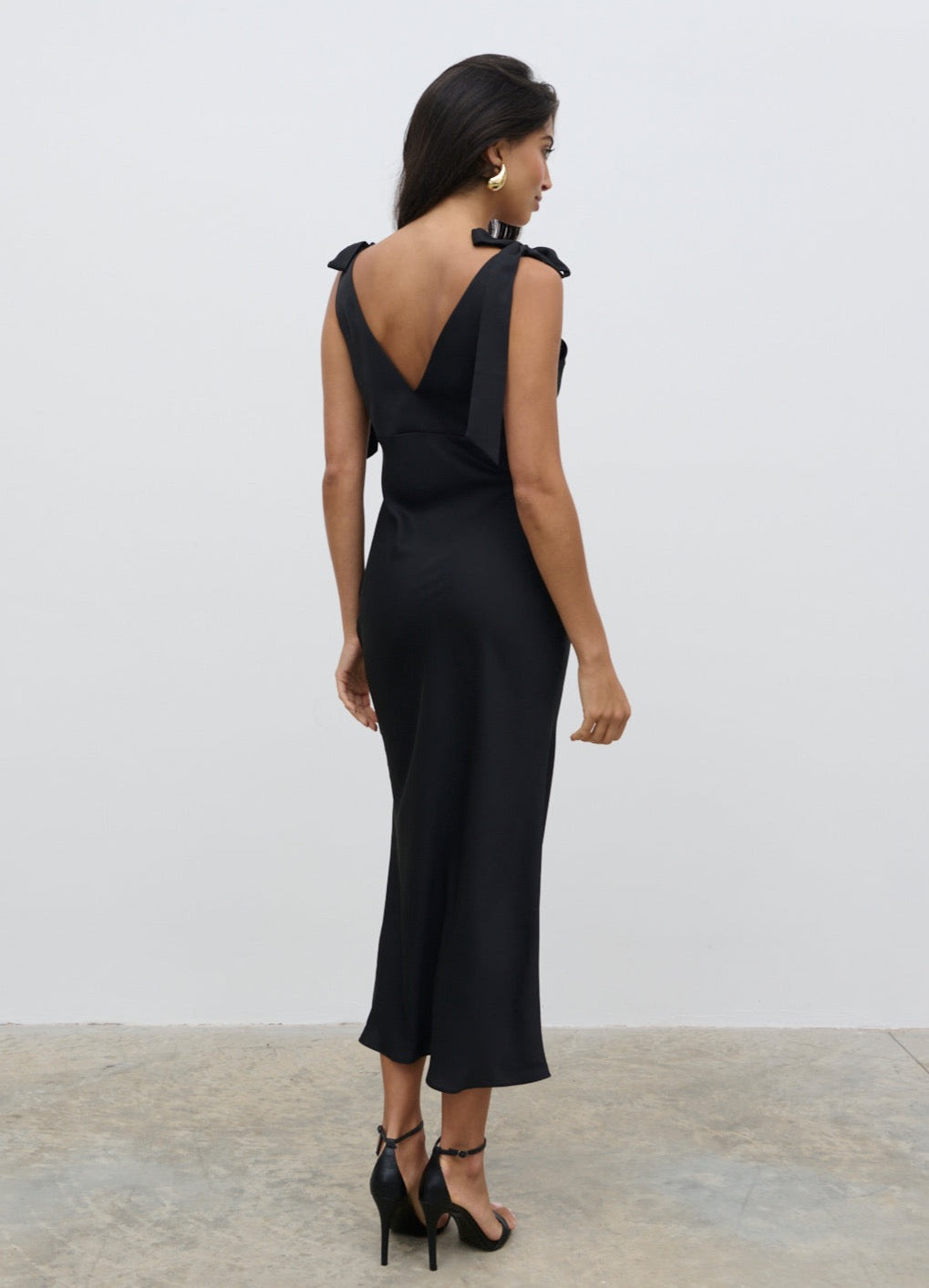 Piper Tie Midaxi Dress - Black