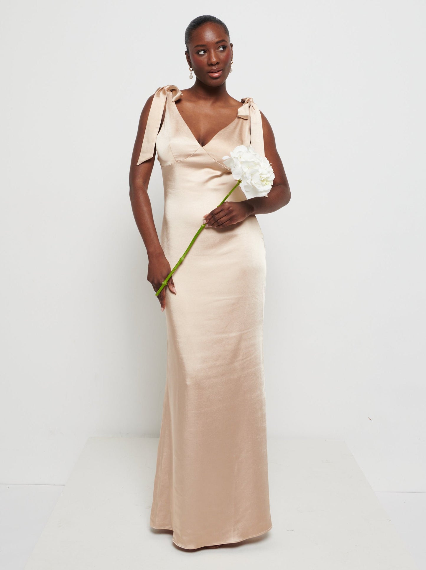 Piper Tie Maxi Bridesmaid Dress - Bronze