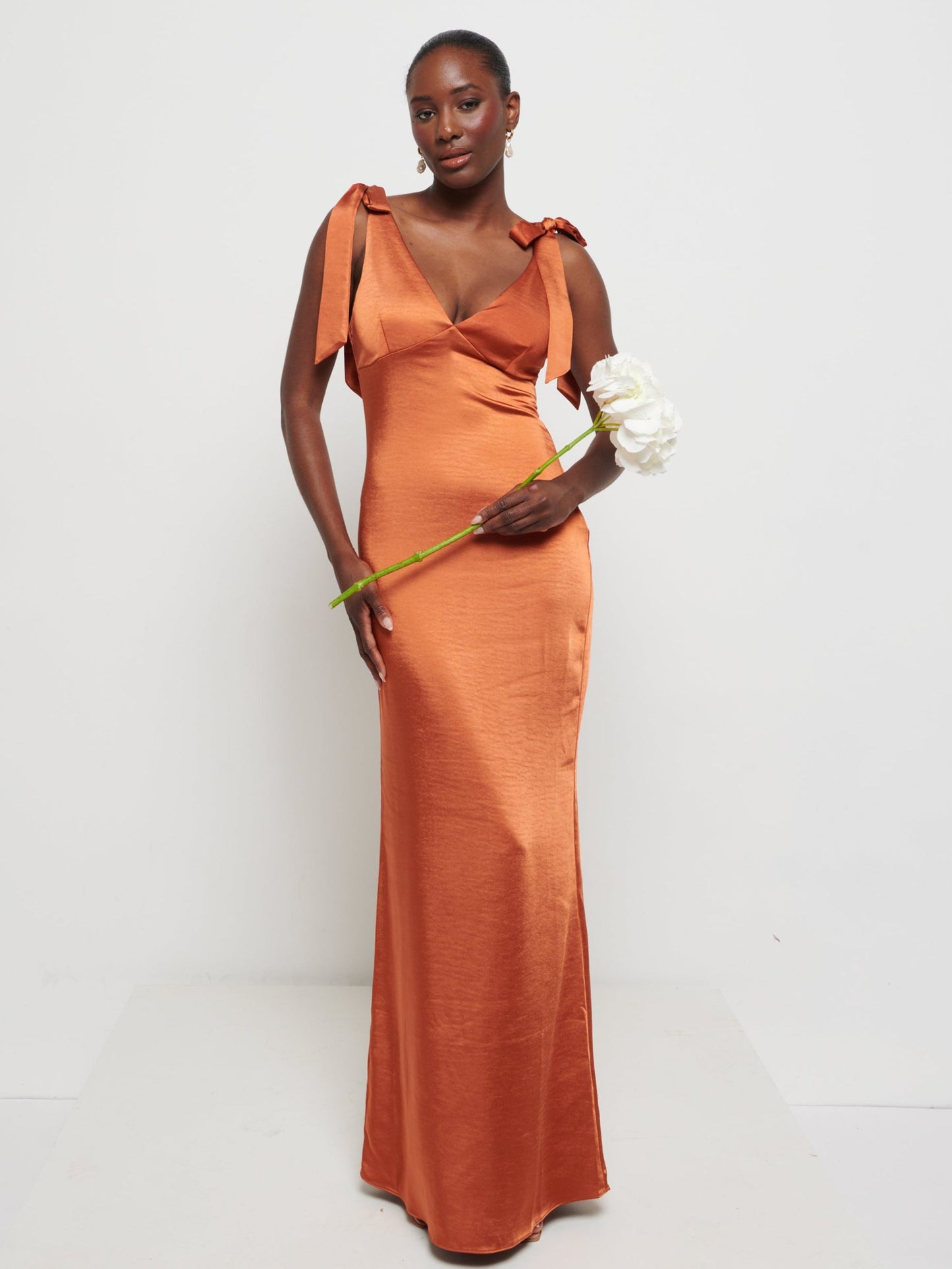 Piper Tie Maxi Bridesmaid Dress - Copper