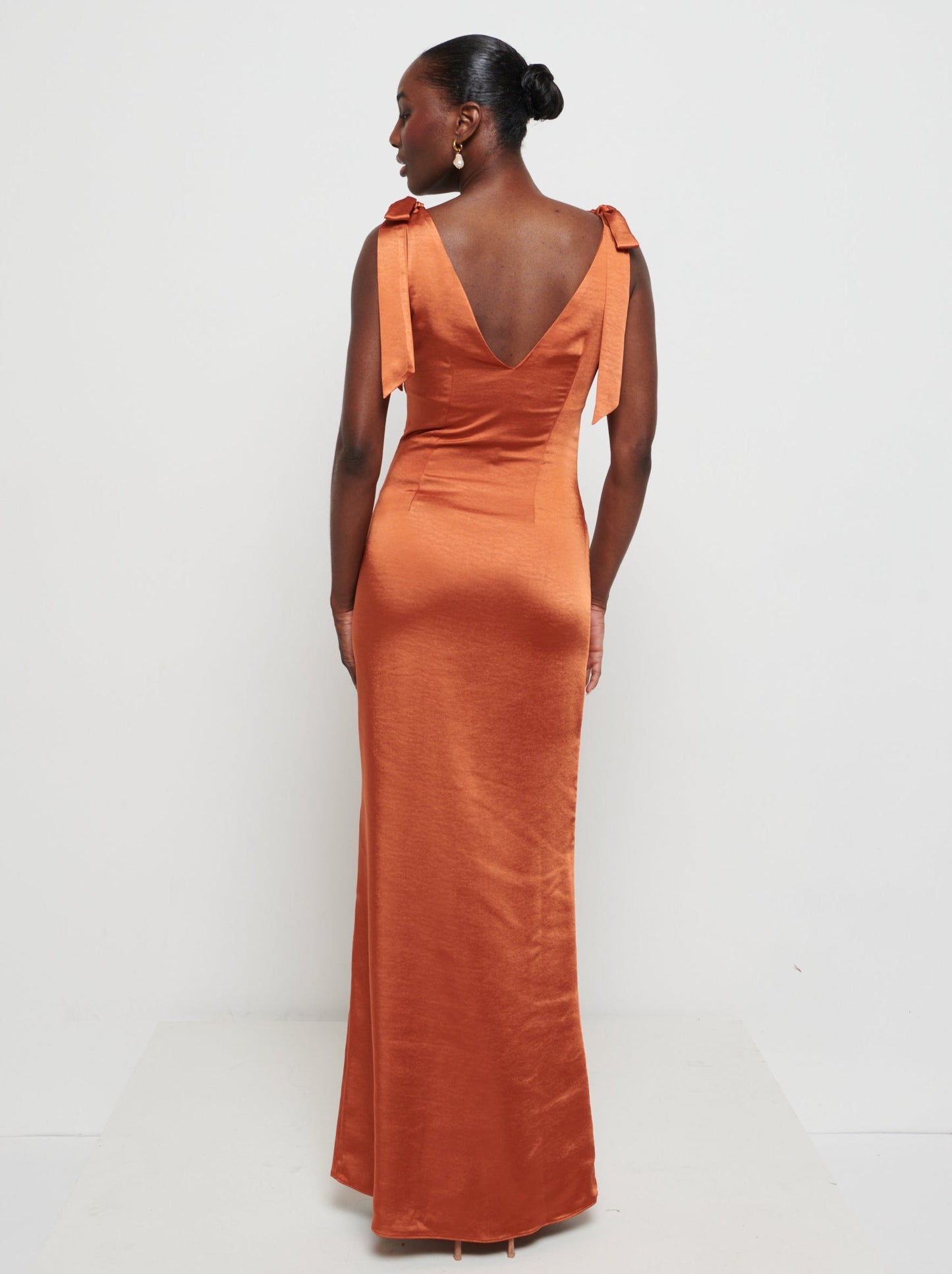 Piper Tie Maxi Bridesmaid Dress - Copper