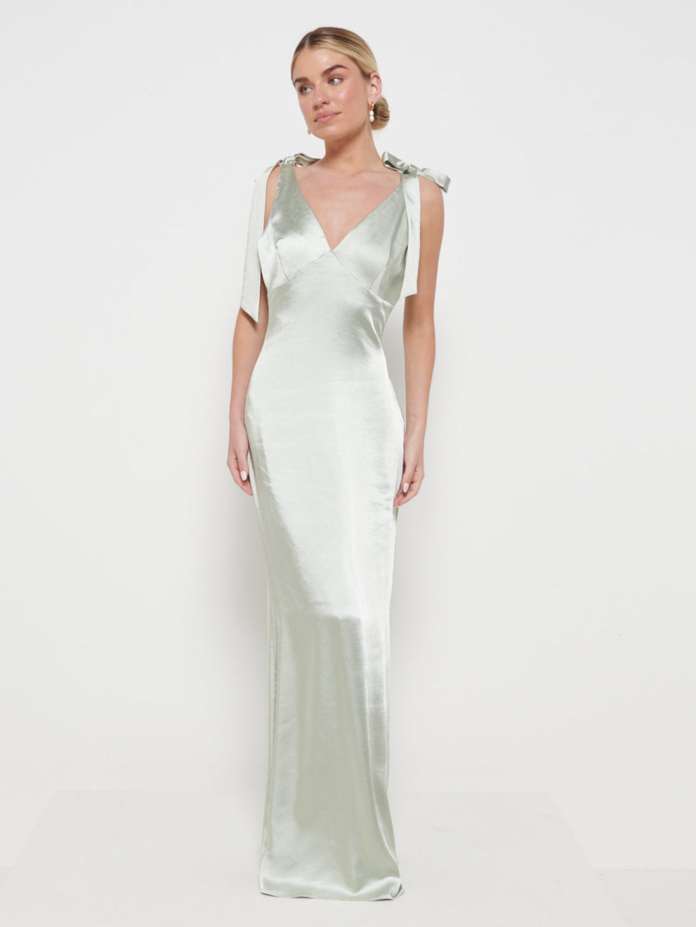 Piper Tie Maxi Bridesmaid Dress - Matte Sage