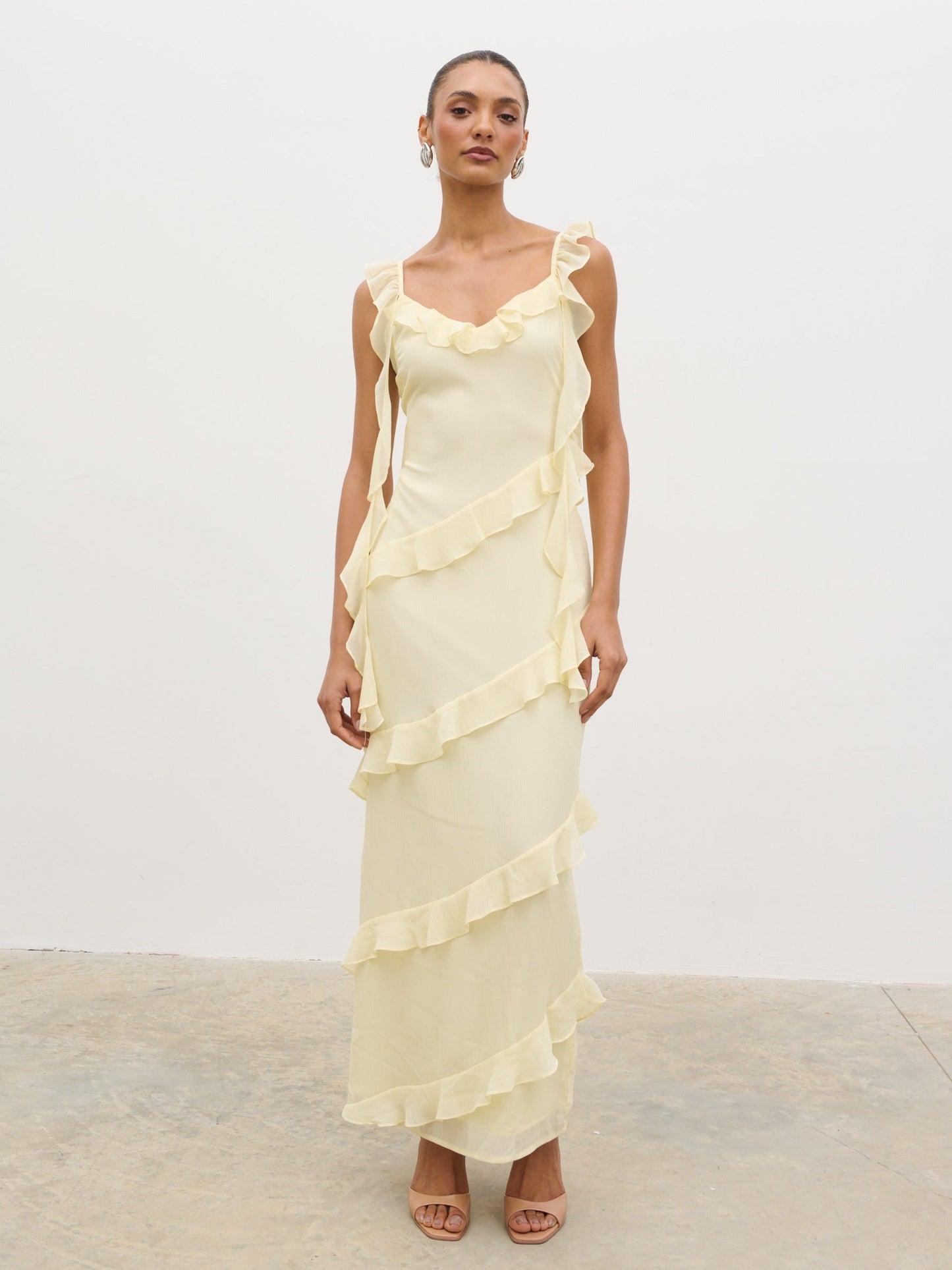 Rue Ruffle Maxi Dress - Lemon