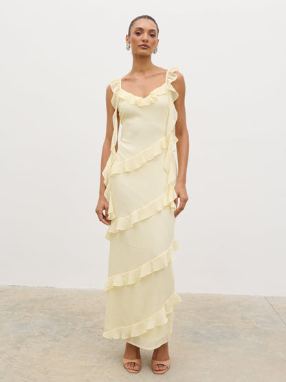 Rue Ruffle Maxi Dress - Lemon