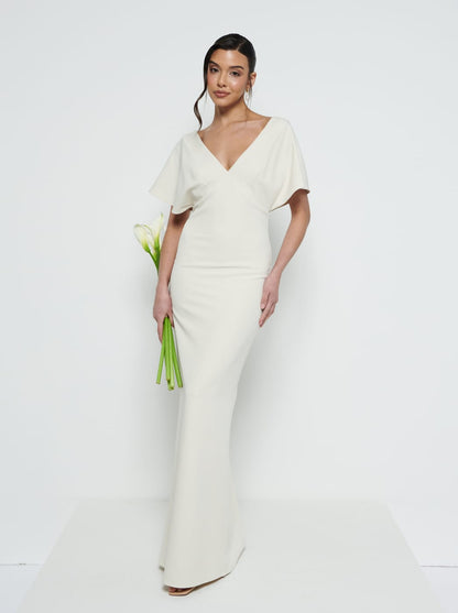Sadie Crepe Maxi Bridesmaid Dress - Champagne