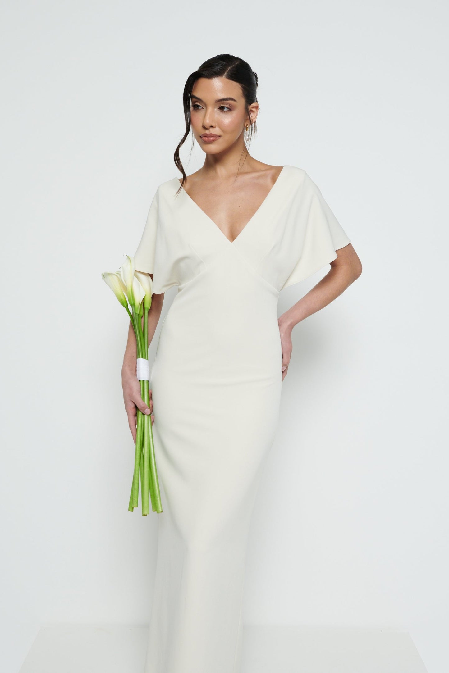 Sadie Crepe Maxi Bridesmaid Dress - Champagne