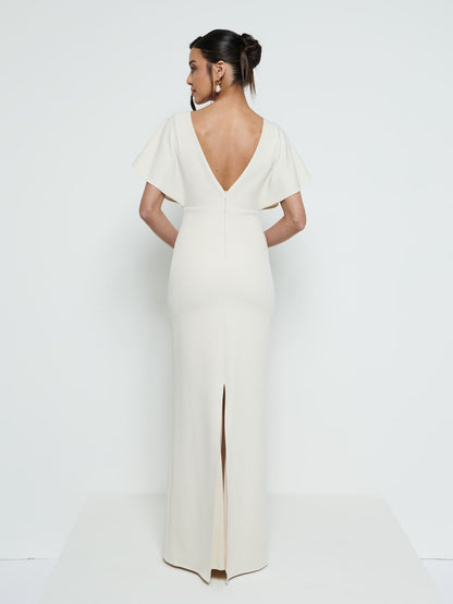 Sadie Crepe Maxi Bridesmaid Dress - Champagne
