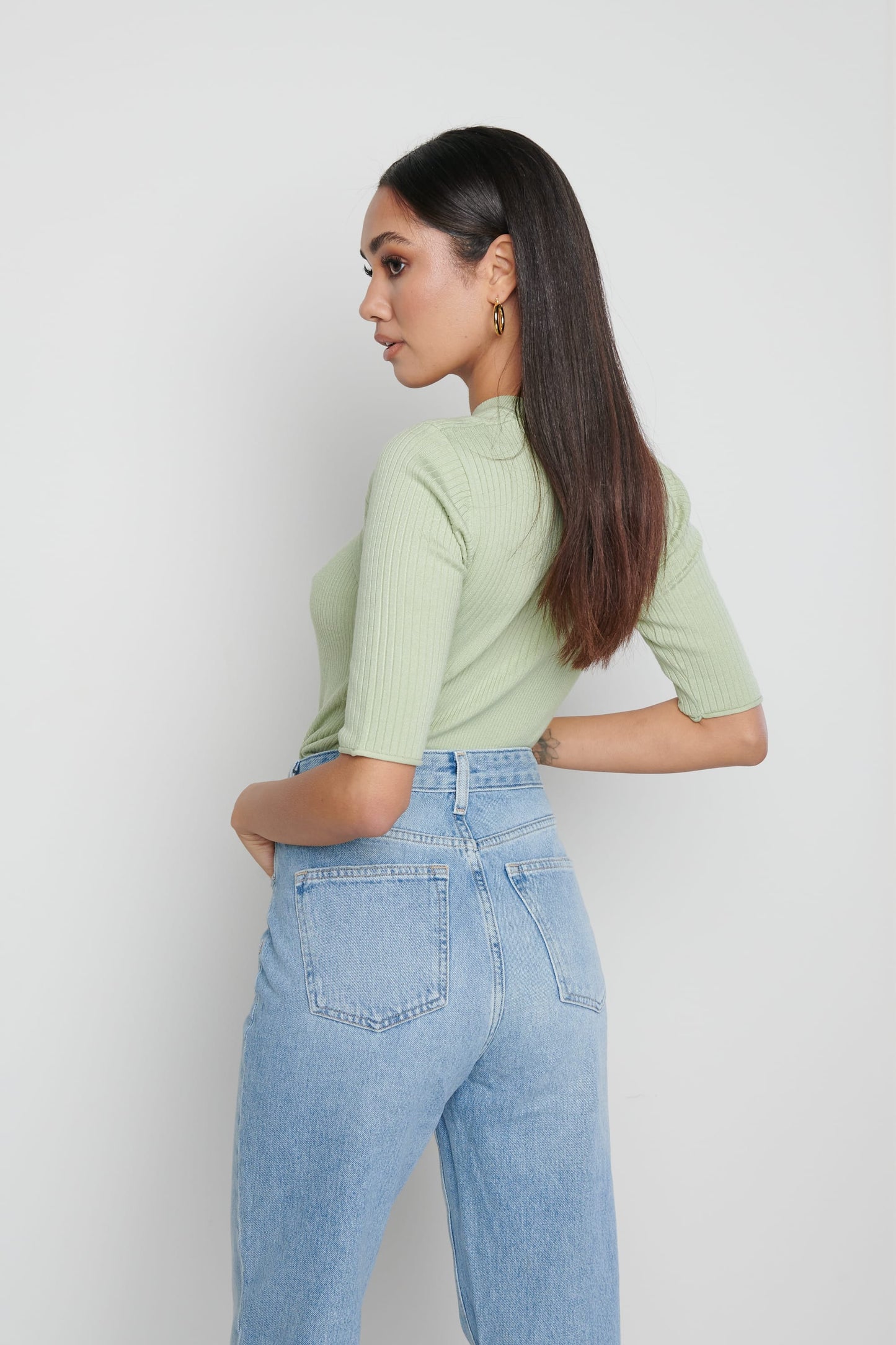 Serena Cut Out Knit Top - Mint