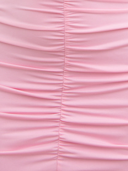 Shayla Ruched Cut Out Jersey Maxi Dress - Peony Pink