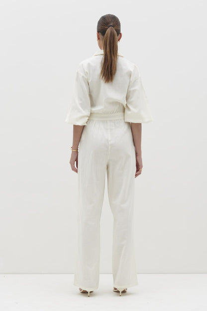 Shona Collared Jumpsuit - Stone