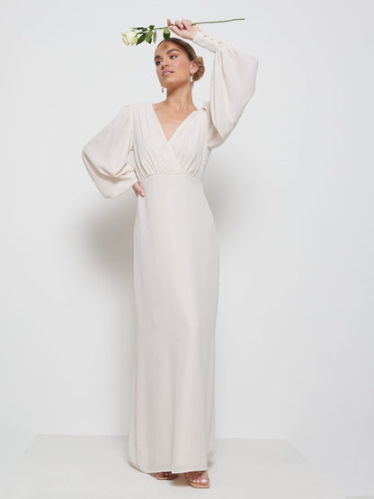 Sienna Chiffon Bridesmaid Dress - Champagne