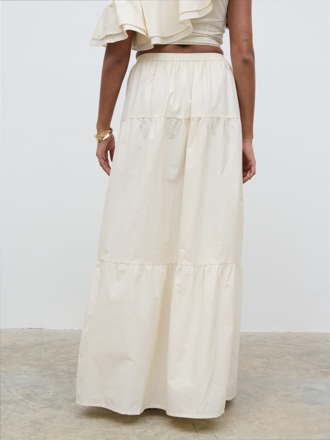 Sol Ruffle Maxi Skirt - Natural
