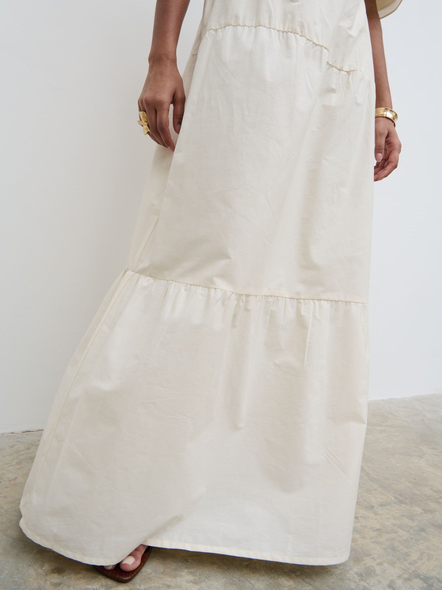 Sol Ruffle Maxi Skirt - Natural