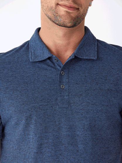 Black Fleck Triblend Jersey Polo