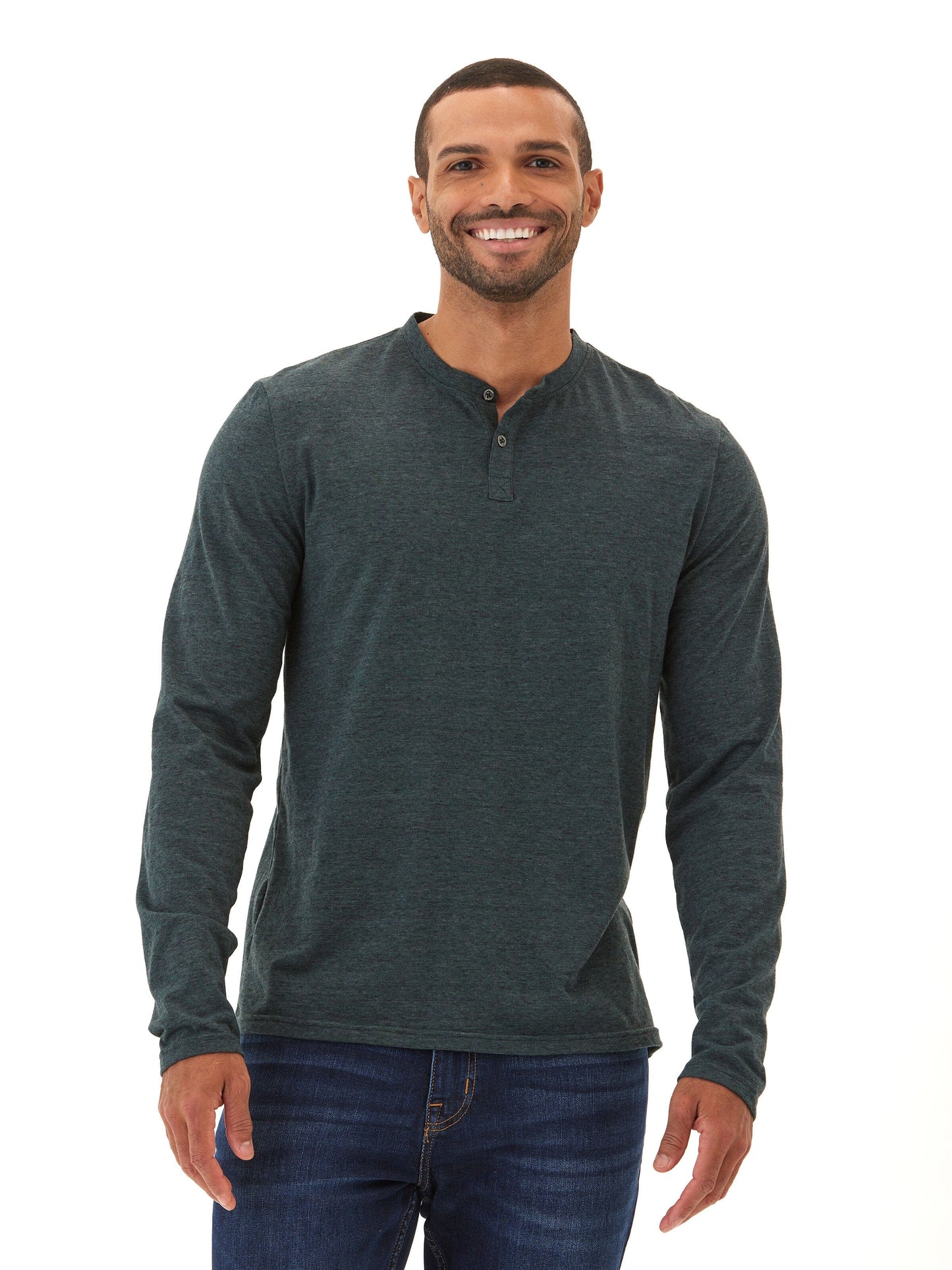 Braeden Black Fleck Long Sleeve Triblend Henley
