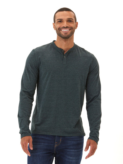 Braeden Black Fleck Long Sleeve Triblend Henley