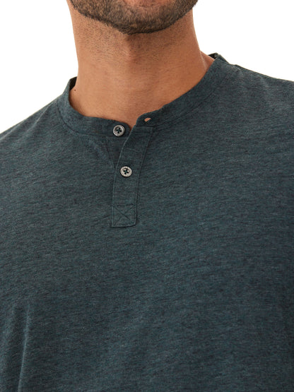 Braeden Black Fleck Long Sleeve Triblend Henley