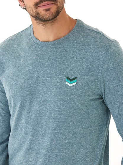 Embroidery Long Sleeve Triblend Crew