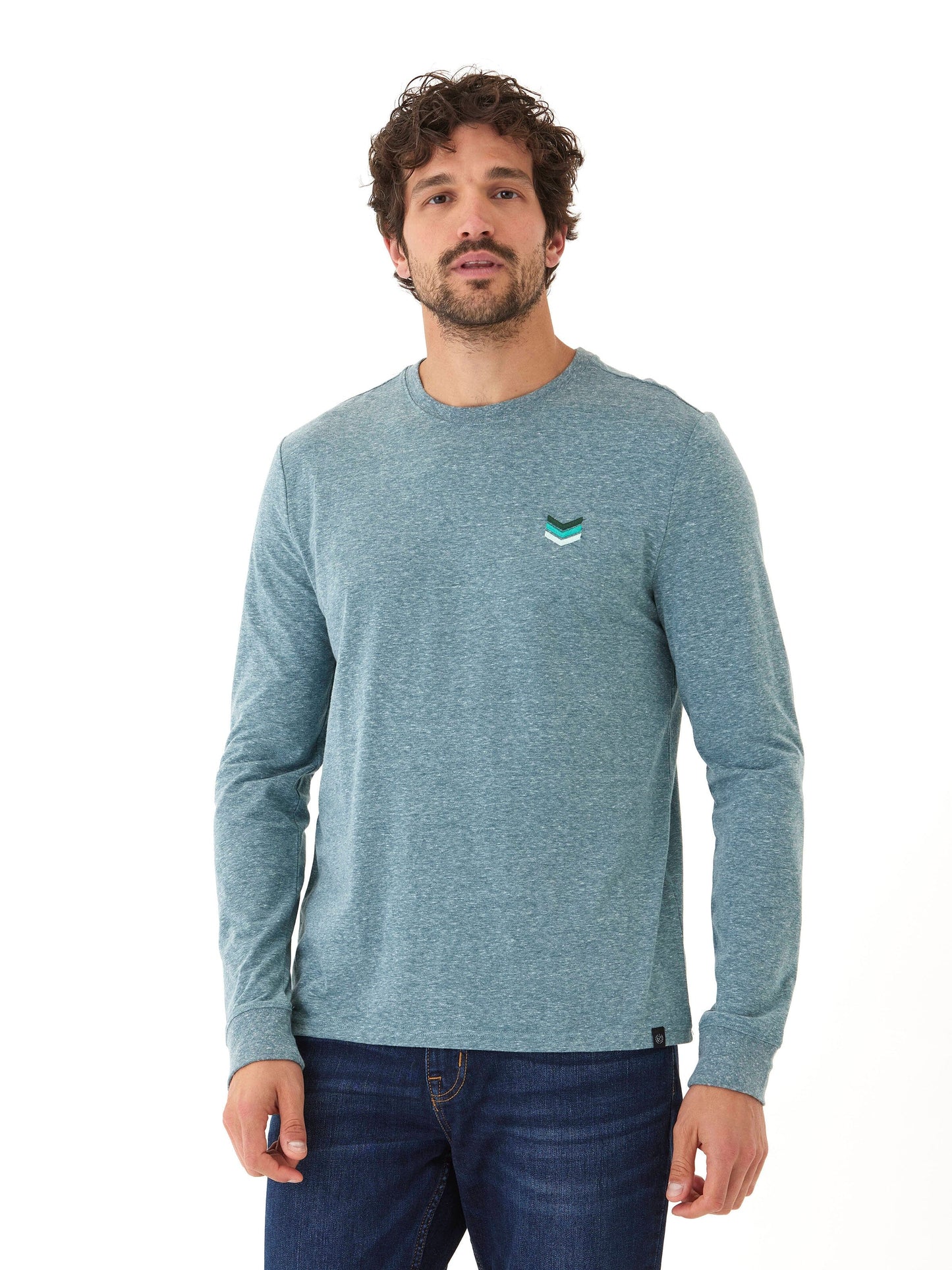 Embroidery Long Sleeve Triblend Crew