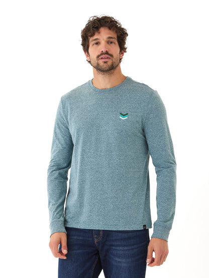 Embroidery Long Sleeve Triblend Crew
