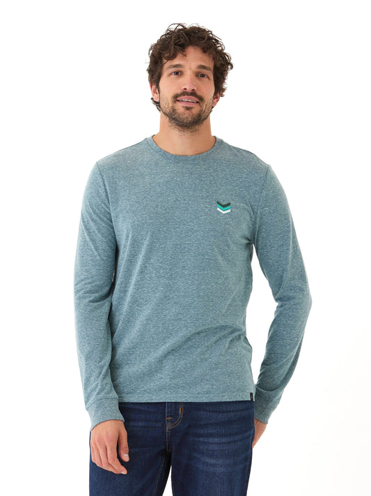 Embroidery Long Sleeve Triblend Crew