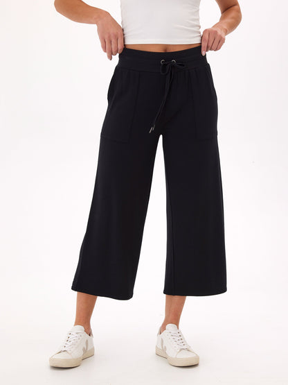 Carrie Feather Fleece Wide Leg Crop Pant 22"