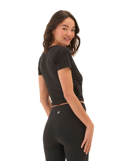 Faylinne Heather Luxe Jersey Wrap Tee