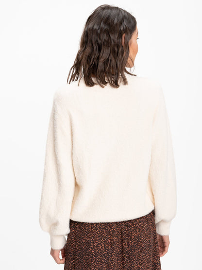 Clara Fuzzy Pullover Crew Neck Sweater