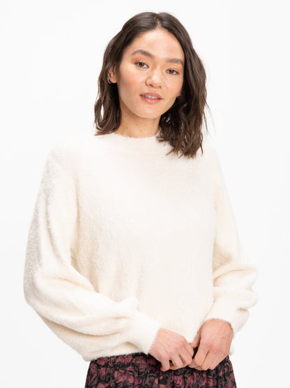 Clara Fuzzy Pullover Crew Neck Sweater