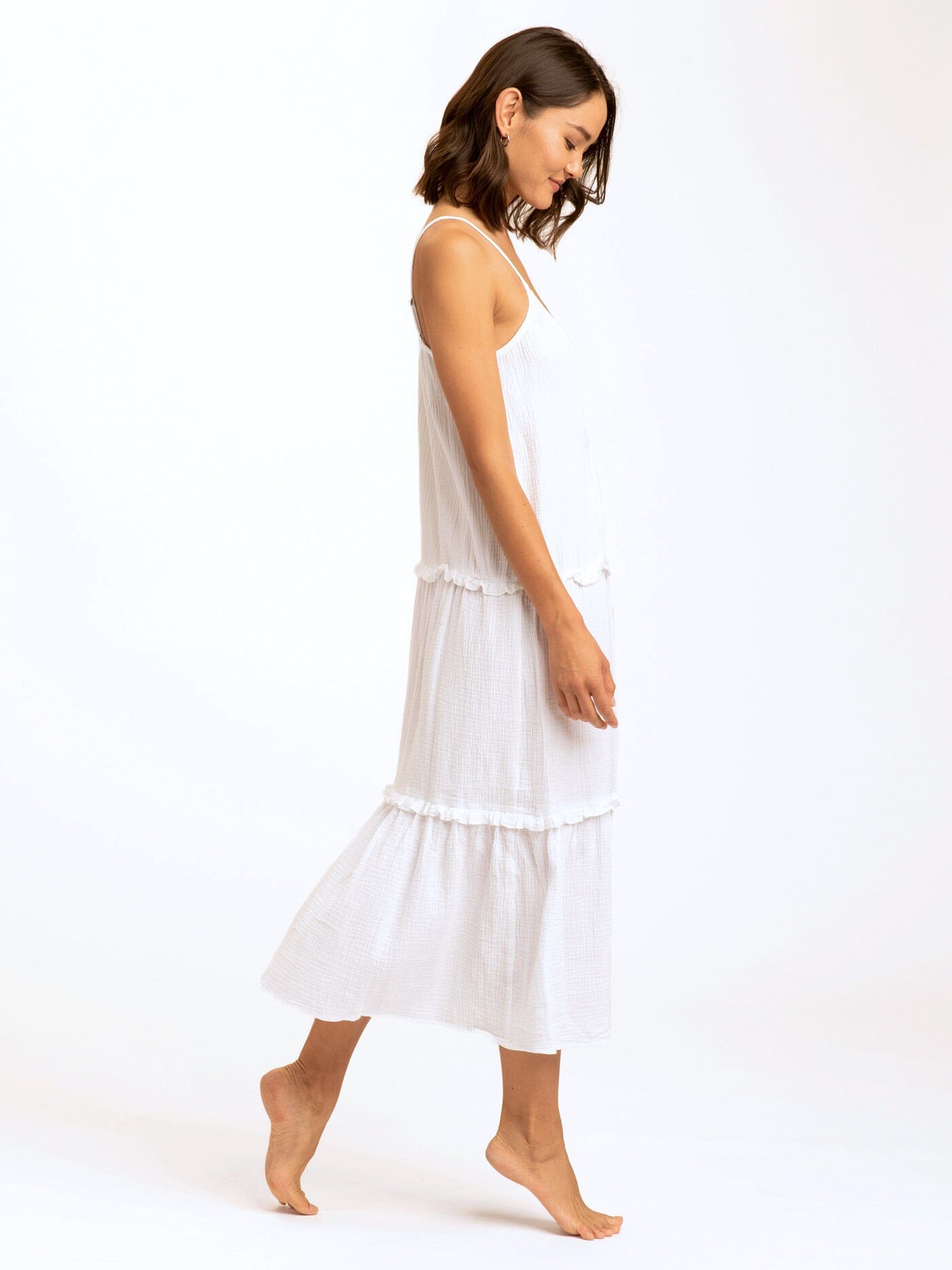 Gina Gauze Ruffle Tiered Dress