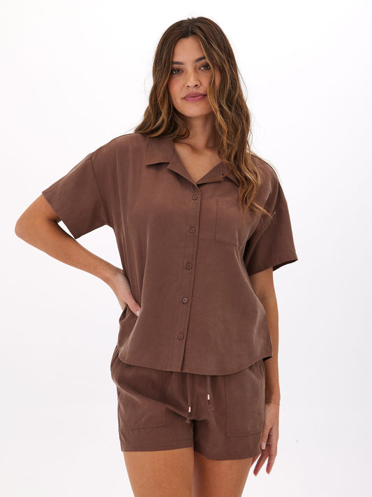 Mikaela Breezy Linen Button-Up