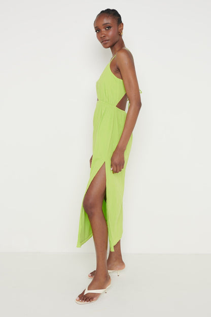Talia Cut Out Midaxi Dress - Lime