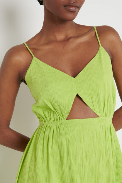 Talia Cut Out Midaxi Dress - Lime