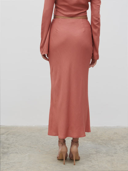 Tiffany Midaxi Skirt - Terracotta