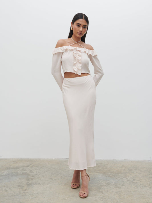 Tiffany Midaxi Skirt - Pale Blush
