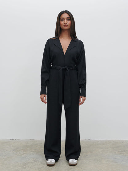 Zara Belted Jumpsuit - Black