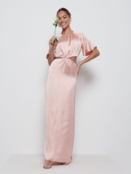 Zara Twist Knot Bridesmaid Dress - Blush