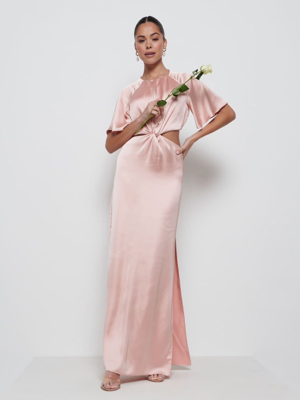 Zara Twist Knot Bridesmaid Dress - Blush