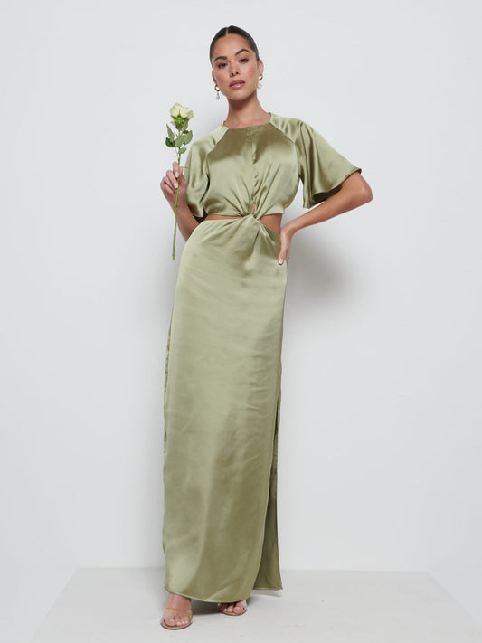 Zara Twist Knot Bridesmaid Dress - Olive