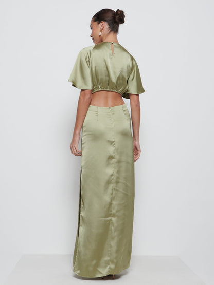 Zara Twist Knot Bridesmaid Dress - Olive