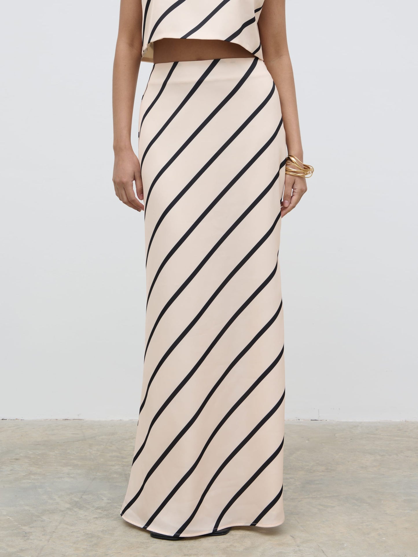 Zuri Maxi Skirt - Asymmetric Stripe