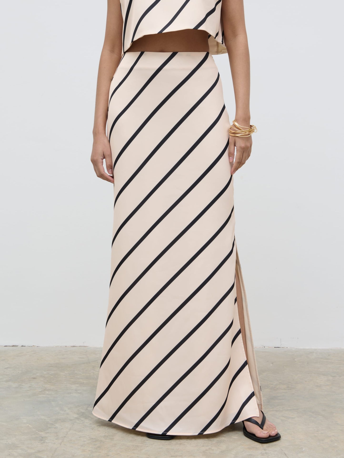 Zuri Maxi Skirt - Asymmetric Stripe