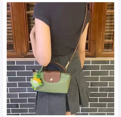 Le Pliage Original Pouch with handle Moss Green - Recycled canvas
