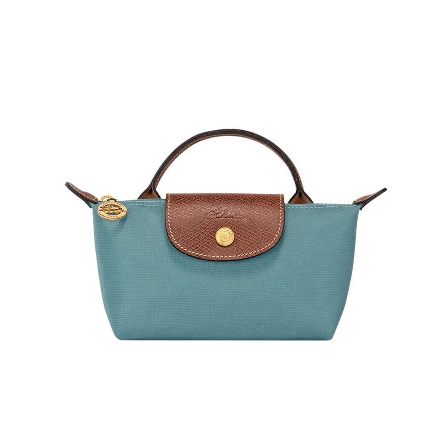Le Pliage Original Pouch with handle Eucalyptus Green - Recycled canvas