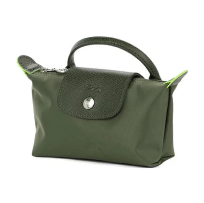 Le Pliage Original Pouch with handle Forest Green - Recycled canvas