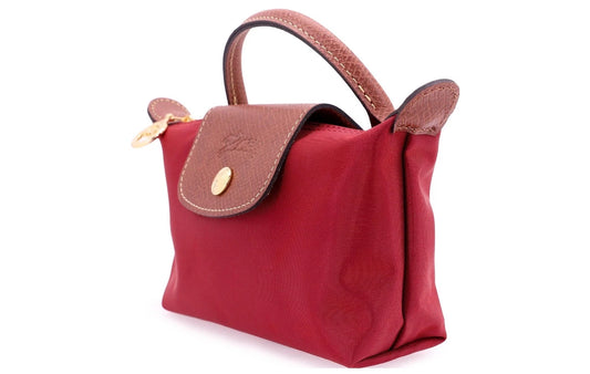 Le Pliage Original Pouch with handle Cinnabar Red - Recycled canvas