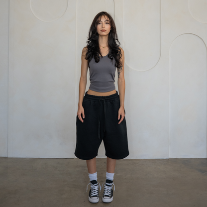 'Black' Baggy Sweat Shorts