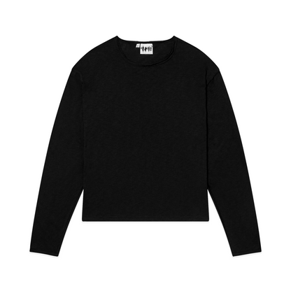 'Terrain' Black Slub Long Sleeve Tee